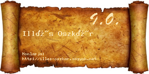 Illés Oszkár névjegykártya